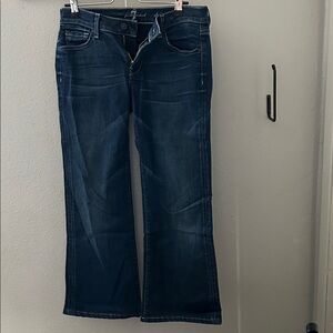 7 For All Mankind Dark Blue Flare Jeans
